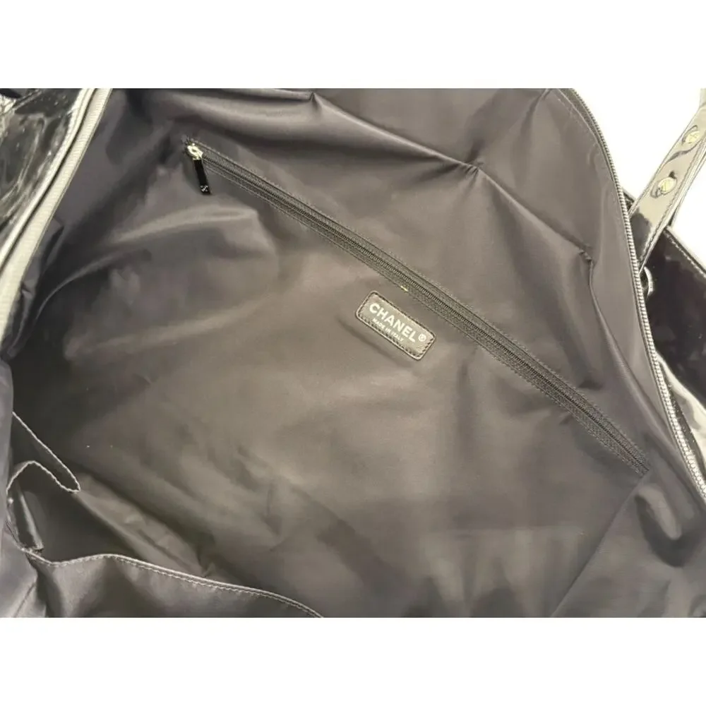 Chanel Paris-Biarritz XL Tote in Black Patent Vinyl